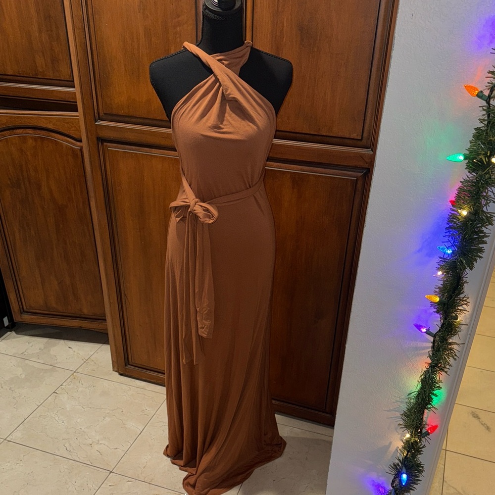 NAKED WARDROBE Maxi Halter Dress